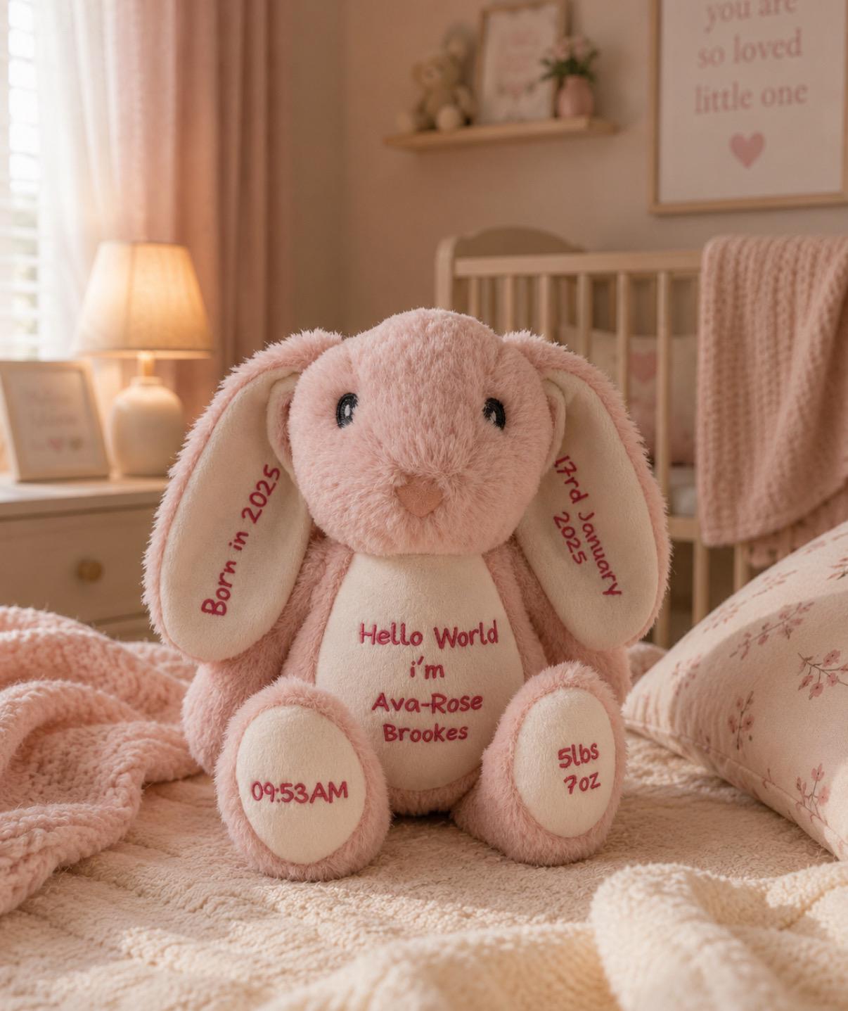 Personalised Birth Stat Elephant Teddy