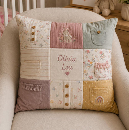 Handmade Patchwork Nursery Pillow