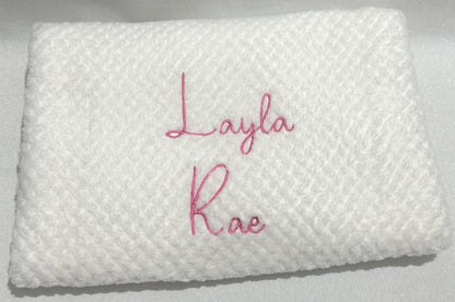 Personalised Baby Waffle Blanket