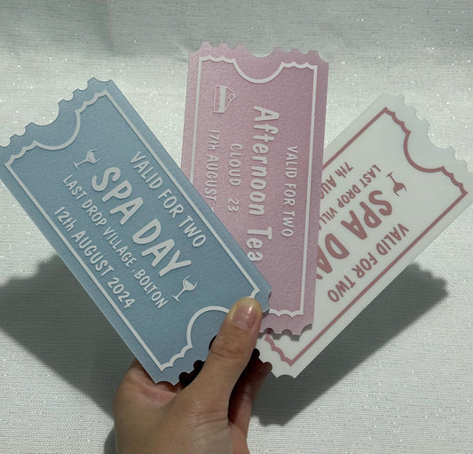 Customisable Acrylic Ticket, Surprise Gift Souvenir