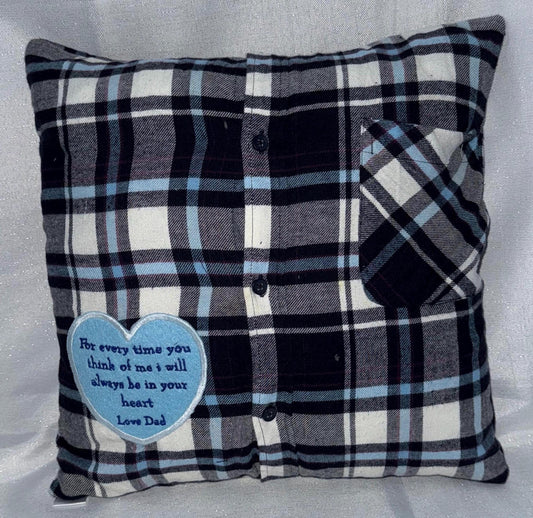 Memory Shirt Pillow, Custom Keepsake Cushion, Loved One's Clothing Memorial, Bereavement Gift UK