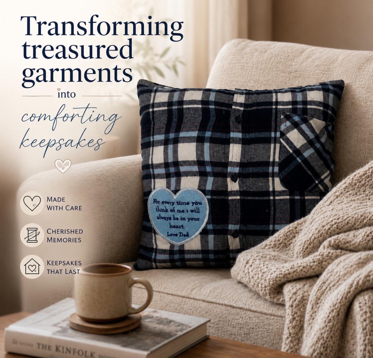 Memory Shirt Cushion | Keepsake Pillow From Loved One's Clothing