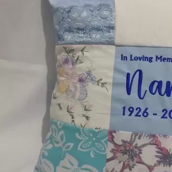 Memory Cushion From Loved Ones Clothing | Memorial Keepsake Pillow, Personalised Keepsake Tribute